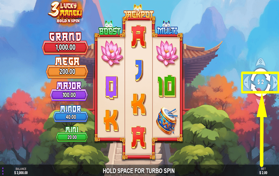 3 Lucky Maneki Hold N Spin DETERMINE THE WAGER.