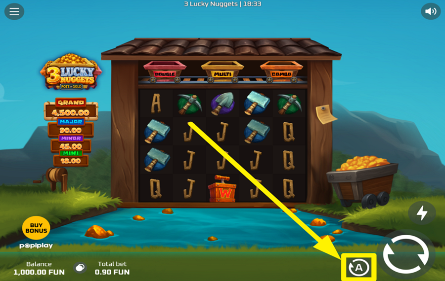 3 Lucky Nuggets UTILISEZ DES TOURS AUTOMATISÉS.