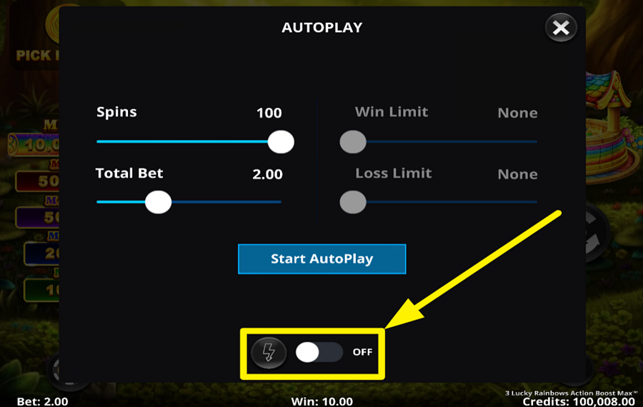 3 Lucky Rainbows Action Boost Max ACCELERA IL GIOCO!