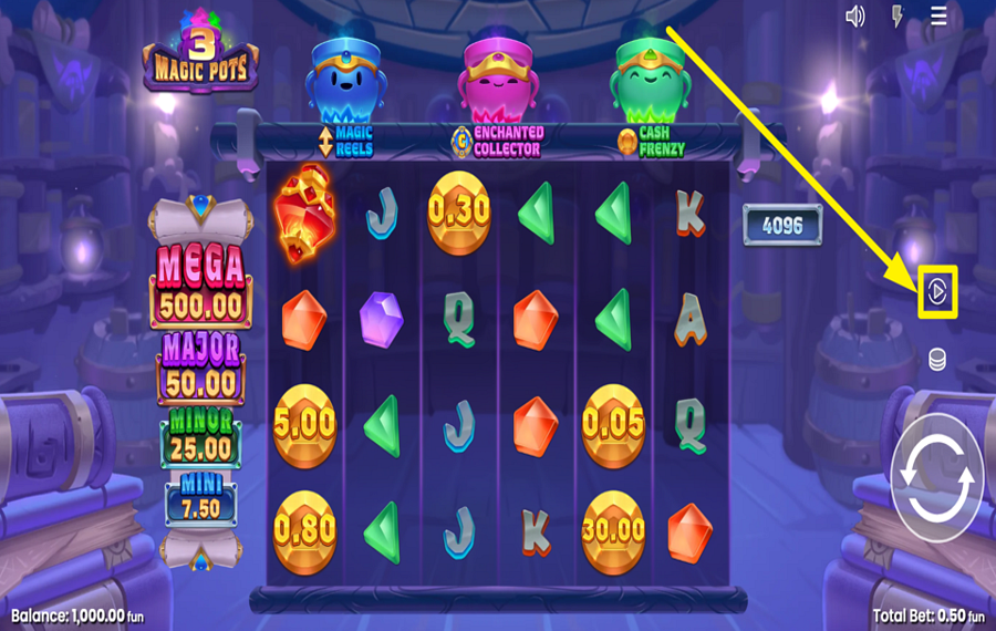 3 Magic Pots SCEGLI I GIRI AUTOMATICI.