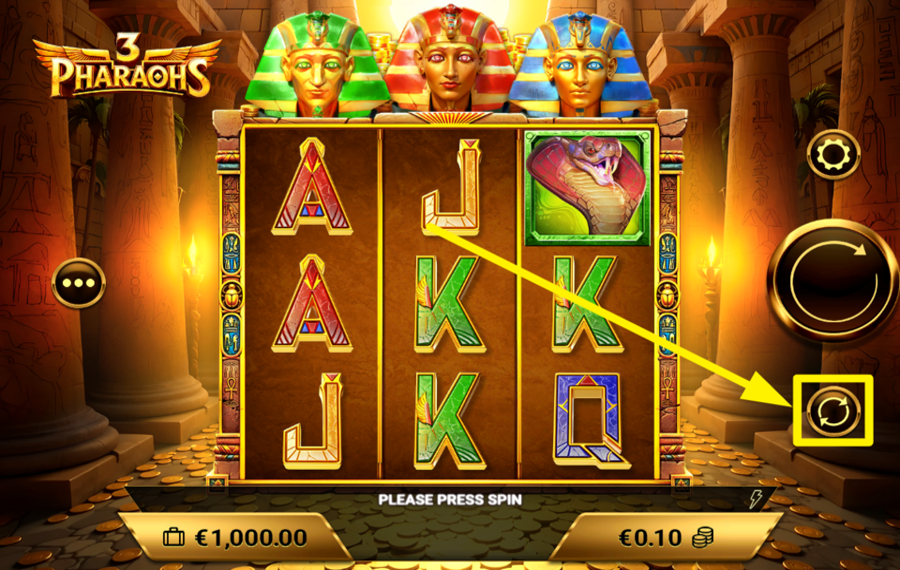 3 Pharaohs CHOISISSEZ LES TOURS AUTOMATIQUES.