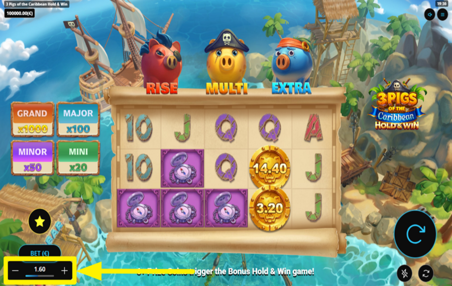 3 Pigs of the Caribbean DÉCIDEZ DU MONTANT DE VOTRE MISE.