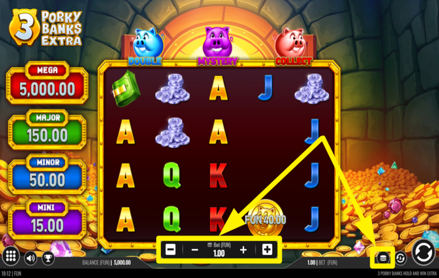 3 Porky Banks Extra ASSIGN A BET VALUE.