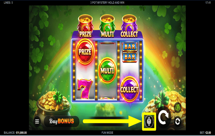 3 Pot Mystery Hold and Win SET THE STAKE.