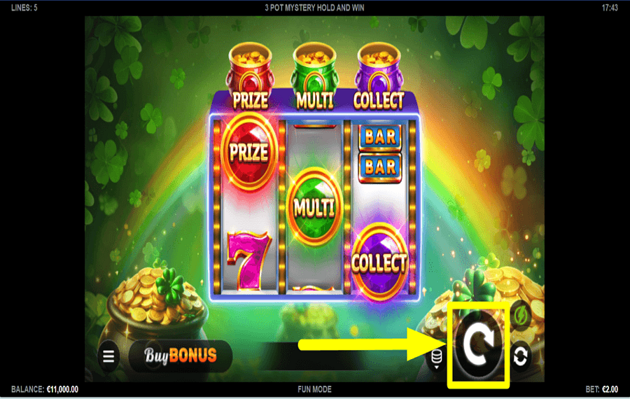 3 Pot Mystery Hold and Win SPIN THE REELS.