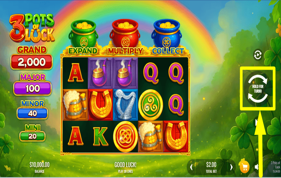 3 Pots of Luck PERSIGUE EL PREMIO.