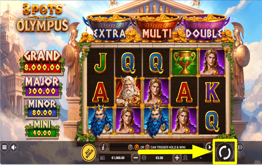 3 Pots of Olympus COMIENCE A JUGAR.