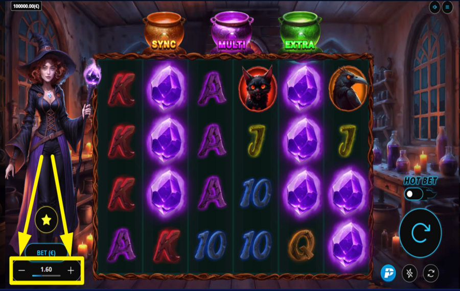 3 Pots of Potions Bonus Pot CHOISISSEZ LE MONTANT DE VOTRE MISE.