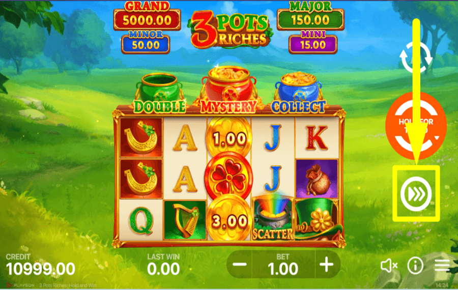 3 Pots Riches Hold and win ACTIVEZ LE MODE TURBO.