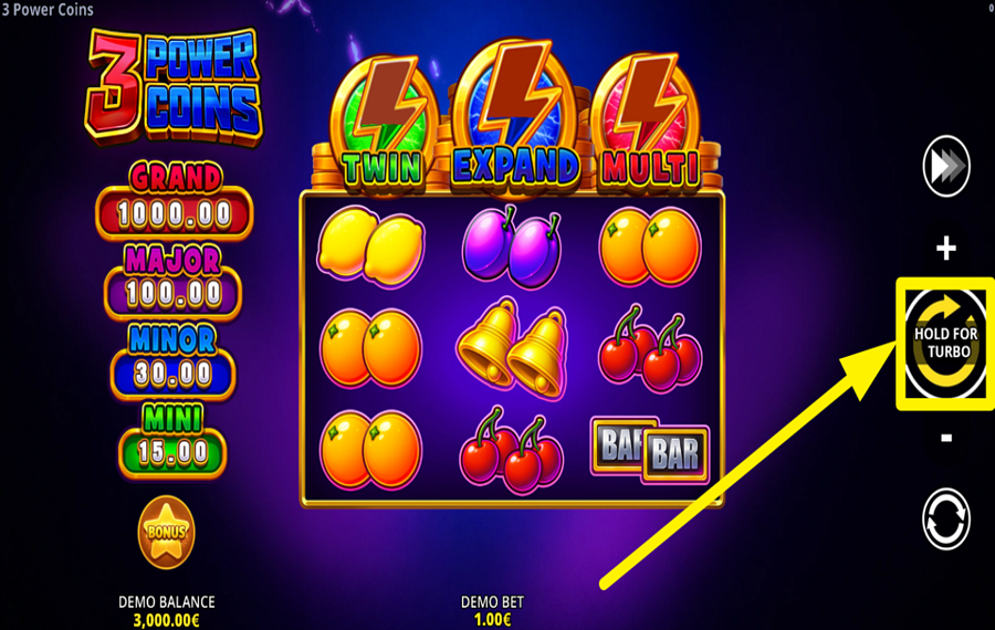 3 Power Coins Running Wins PLAY THE GAME.