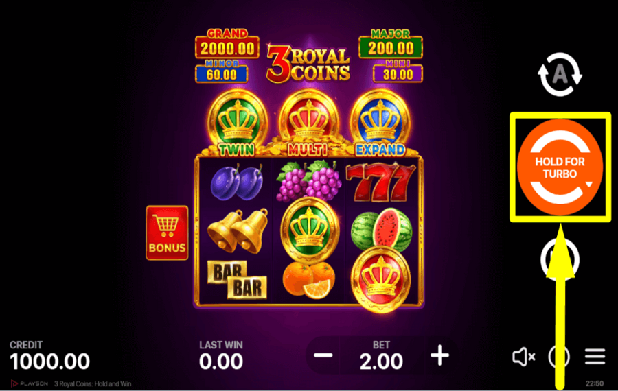 3 Royal Coins Hold and Win COMIENZA EL JUEGO.