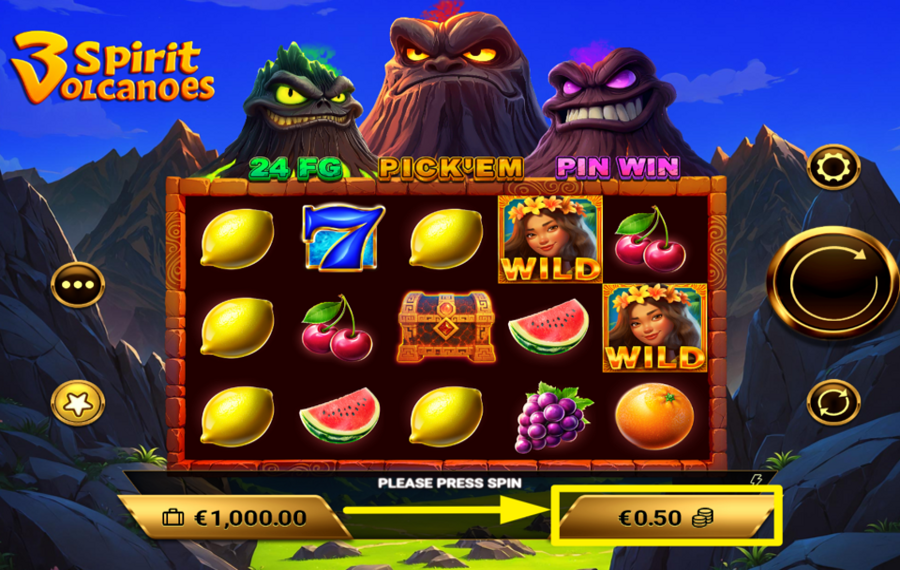 3 Spirit Volcanoes REGOLA L'IMPORTO DELLA TUA SCOMMESSA.