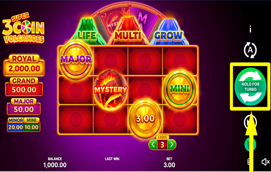 3 Super Coin Volcanoes ALMEJE O PRÊMIO.