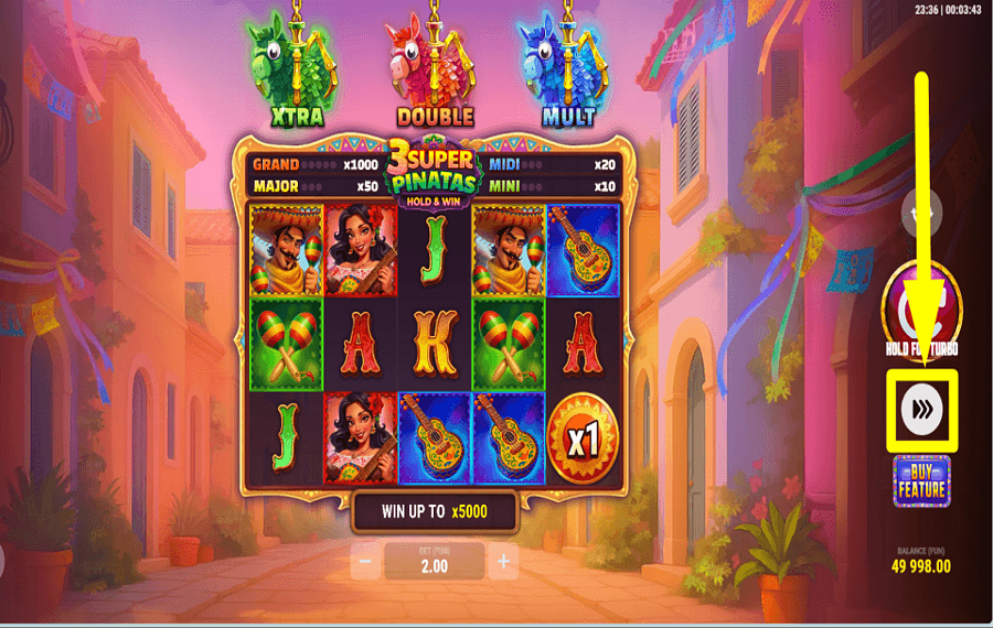 3 Super Pinatas BESCHLEUNIGE DAS SPIEL.
