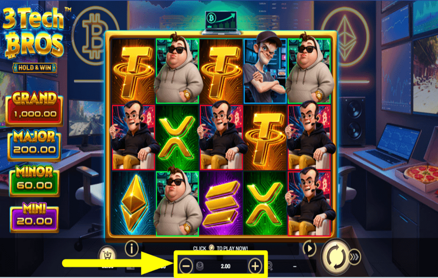 3 Tech Bros Hold and Win CHOOSE YOUR WAGER.