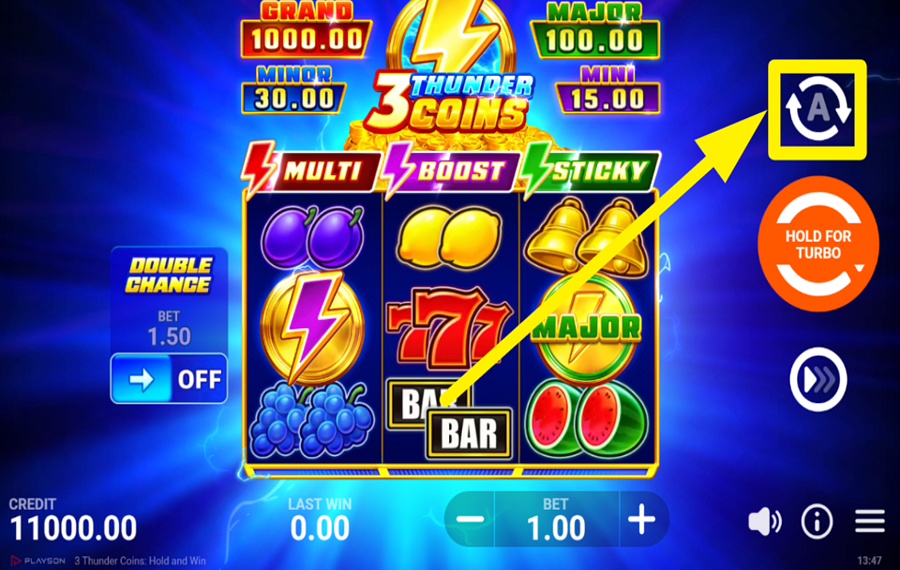 3 Thunder Coins Hold and Win UTILIZZA LE SPIN AUTOMATIZZATE.