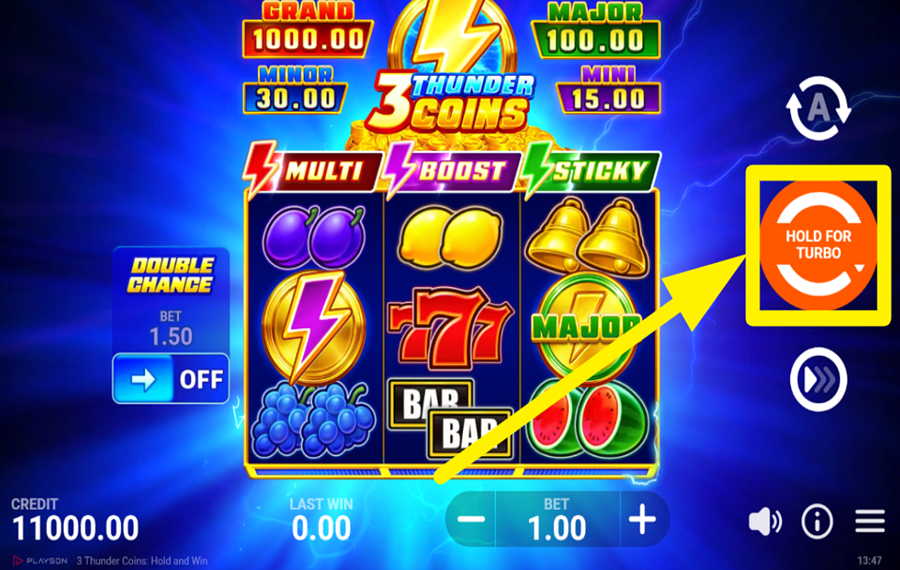 3 Thunder Coins Hold and Win GIOCA.