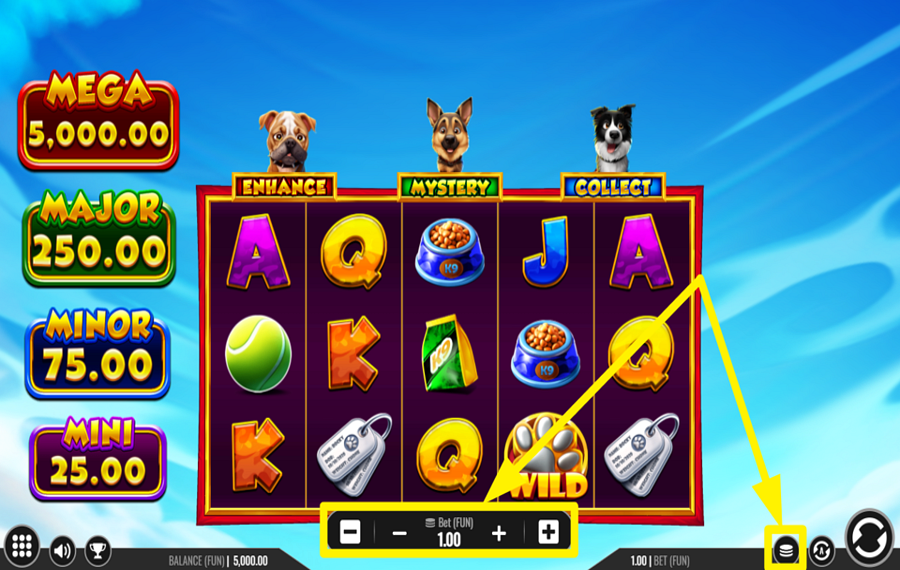 3 Top Dogs SPECIFY YOUR WAGER.