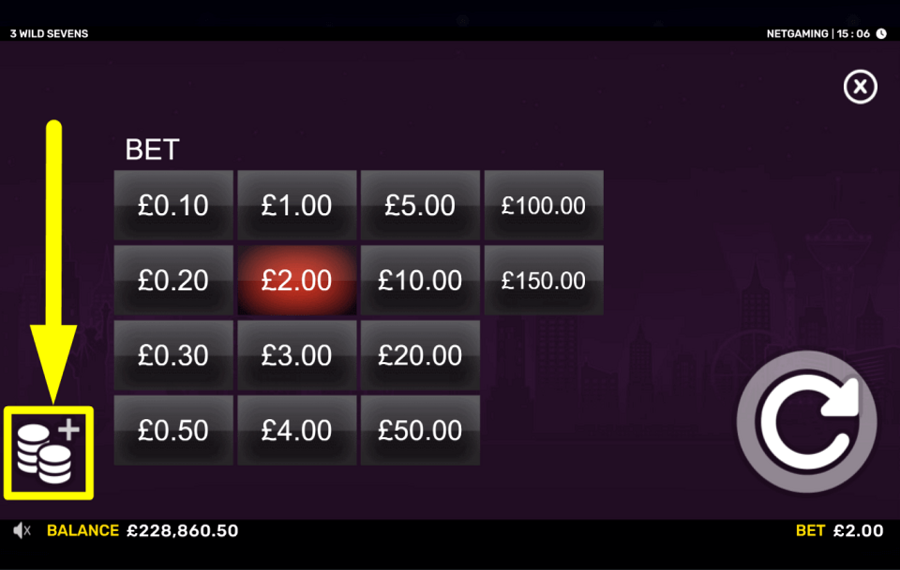 3 Wild Sevens SET YOUR BET.