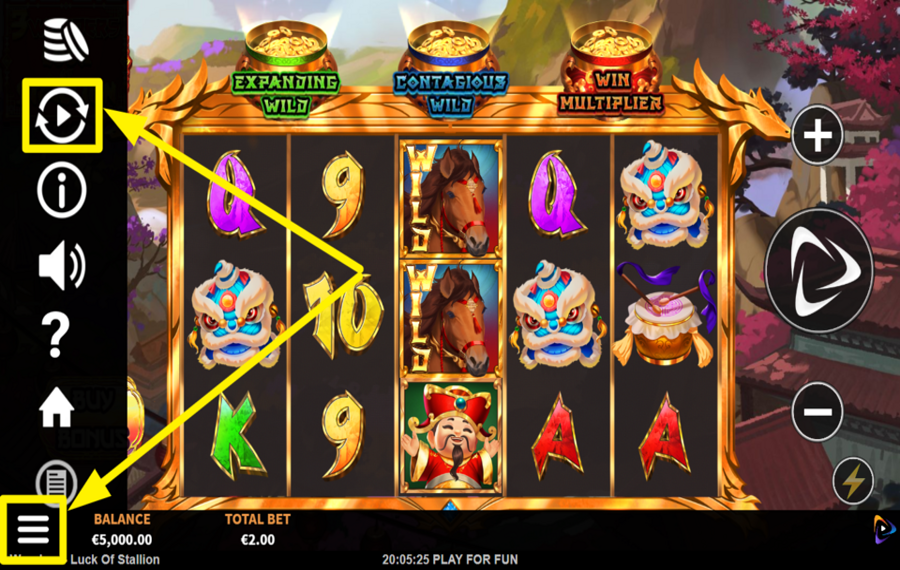 3 Wonders Luck of Stallion INICIAR EL GIRO AUTOMÁTICO.