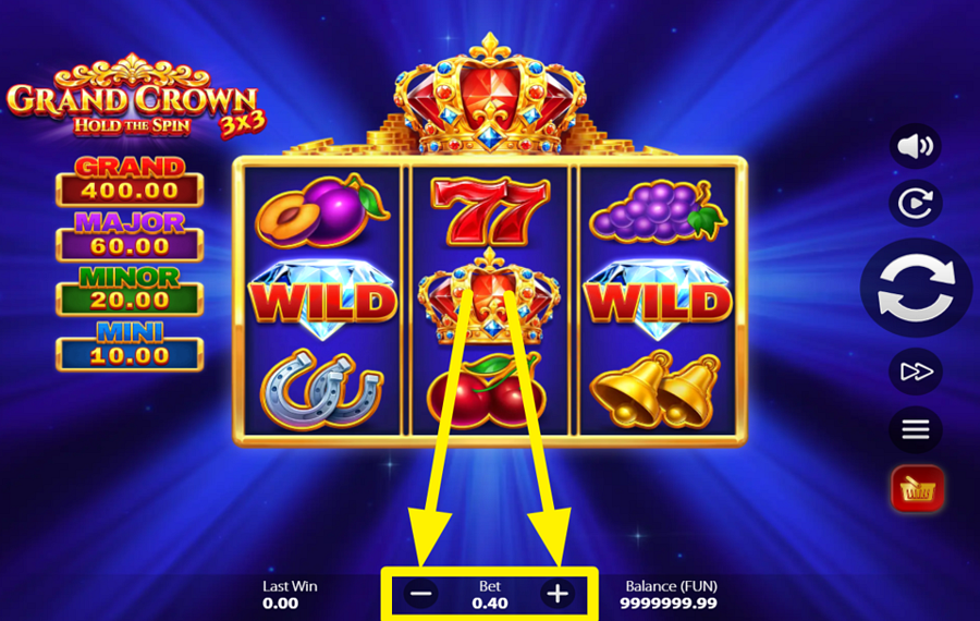 3x3 Grand Crown Hold the Spin DECIDE ON YOUR BET.
