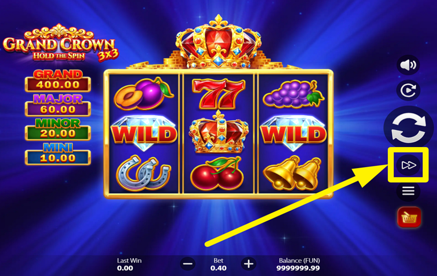 3x3 Grand Crown Hold the Spin AMP UP THE GAME.
