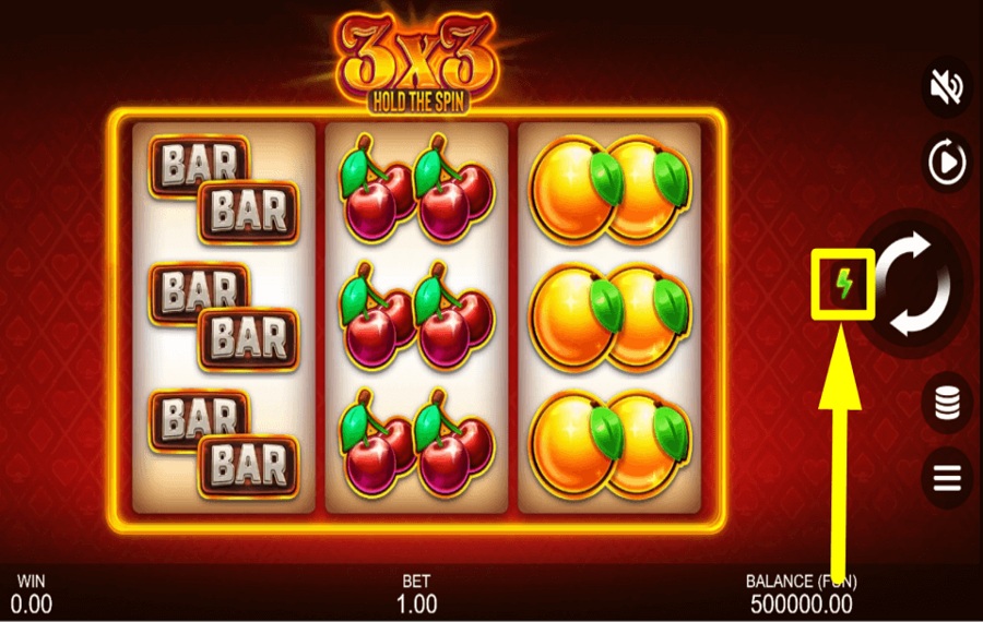 3x3 Hold The Spin SPIELGESCHWINDIGKEIT ÄNDERN.