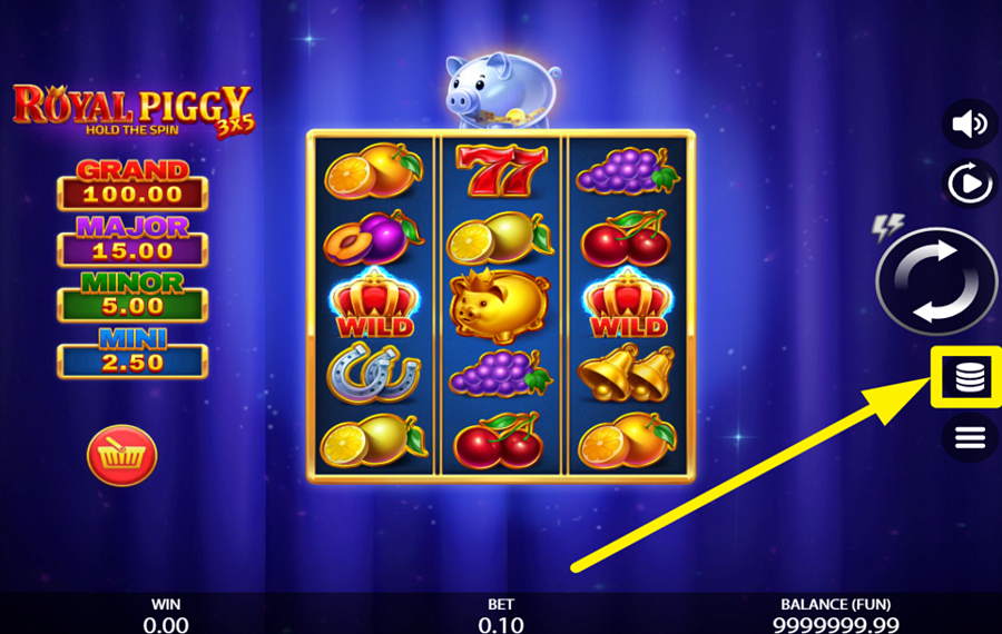 3x5 Royal Piggy Hold The Spin AJUSTEZ VOTRE MISE.