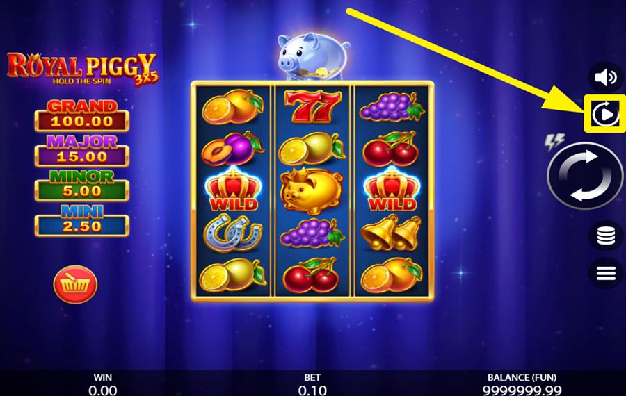 3x5 Royal Piggy Hold The Spin UTILISER LA LECTURE AUTOMATIQUE.