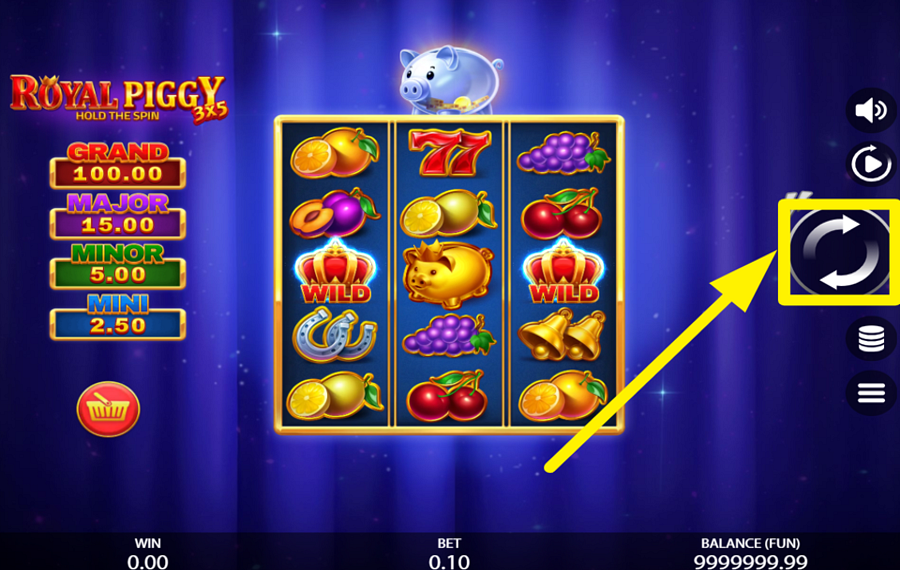 3x5 Royal Piggy Hold The Spin TOURNEZ POUR LA VICTOIRE!