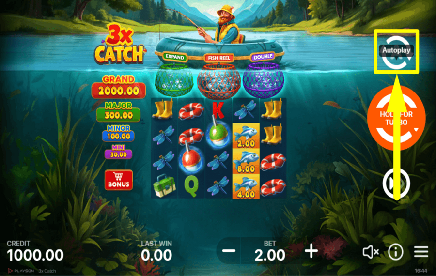 3x Catch CHOOSE AUTOPLAY.