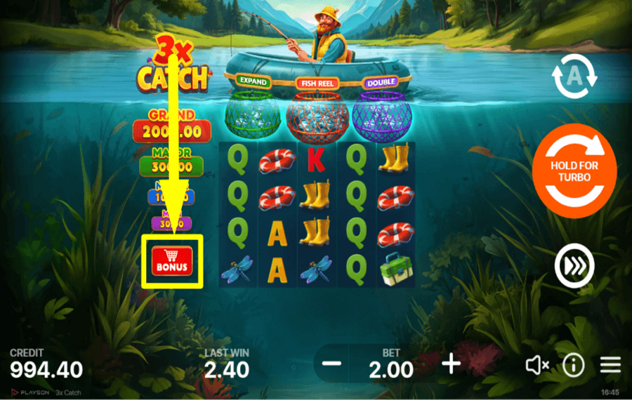 3x Catch GRAB THE BONUS.