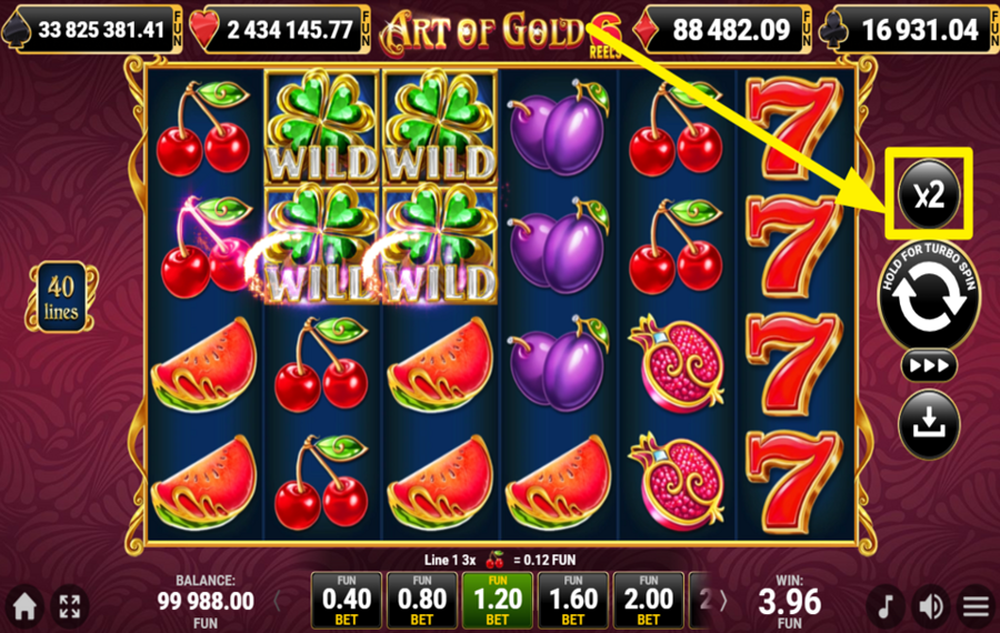 40 Art of Gold 6 Reels TENTEZ VOTRE CHANCE !