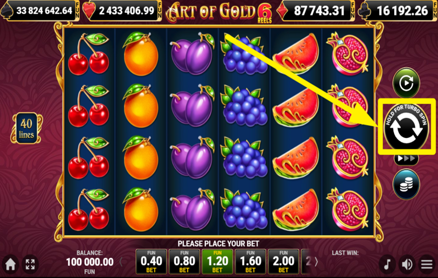 40 Art of Gold 6 Reels QUE LE PLAISIR COMMENCE !