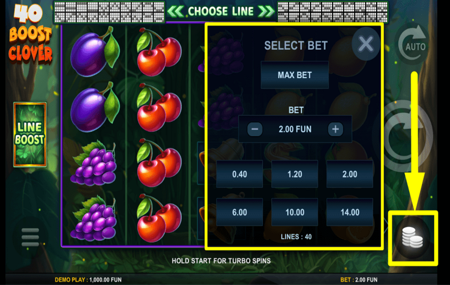 40 Boost Clover DETERMINE YOUR WAGER.