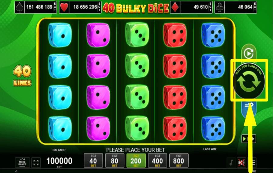 40 Bulky Dice SPIN TO WIN.