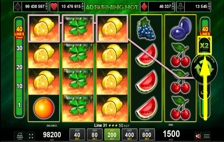 40 Burning Hot TENTE TA CHANCE!