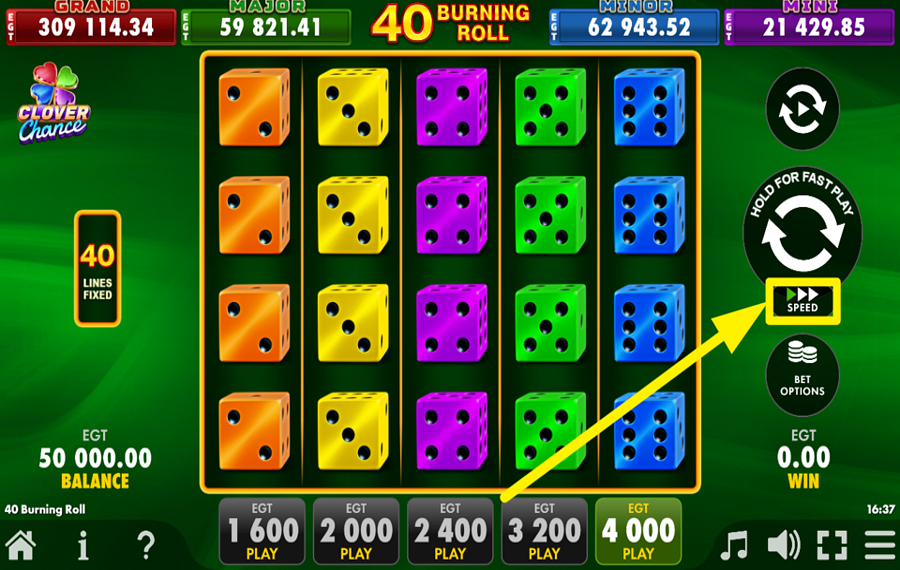 40 Burning Roll Dice Clover Chance AMP UP THE GAME.