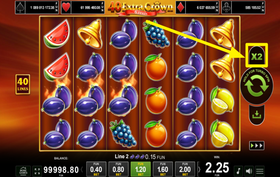 40 Extra Crown 6 Reels Setzen Sie Ihren Gewinn aufs Spiel!