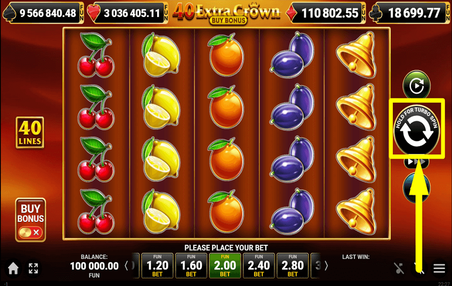 40 Extra Crown Buy Bonus DREH AM RAHMEN UND GEWINNE GEWINNE.