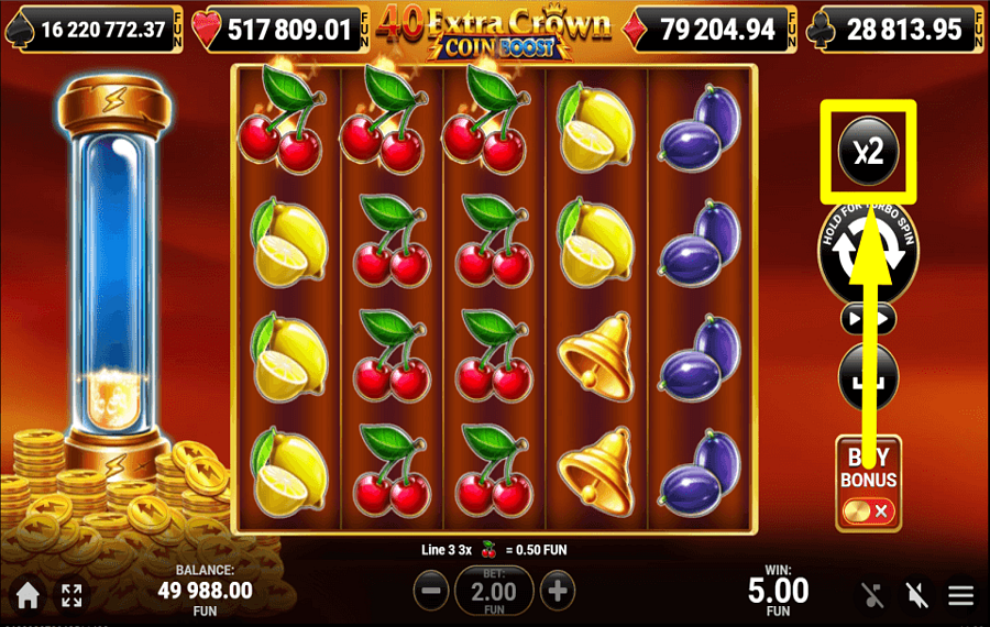 40 Extra Crown Coin Boost ПРИМИТЕ РИСК.
