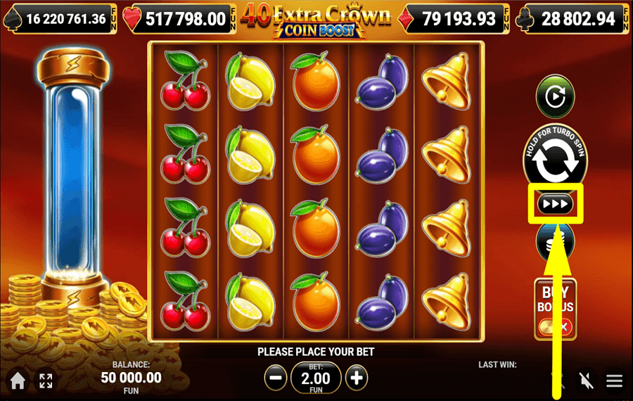 40 Extra Crown Coin Boost АКТИВИРОВАТЬ ТУРБО-РЕЖИМ.