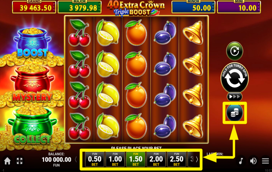 40 Extra Crown Triple Boost Golden Coins Link Platzieren Sie Ihre Wette.
