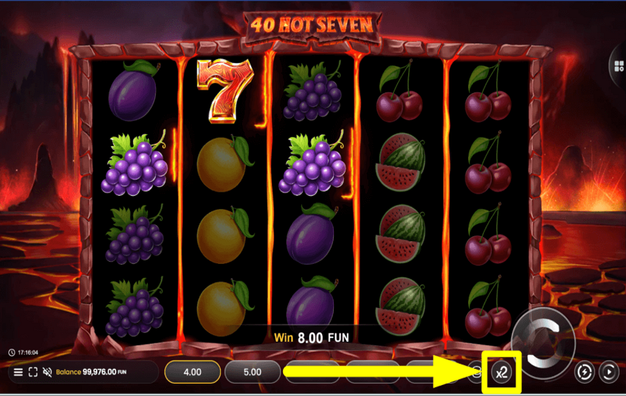 40 Hot Seven STAKE YOUR WINS.