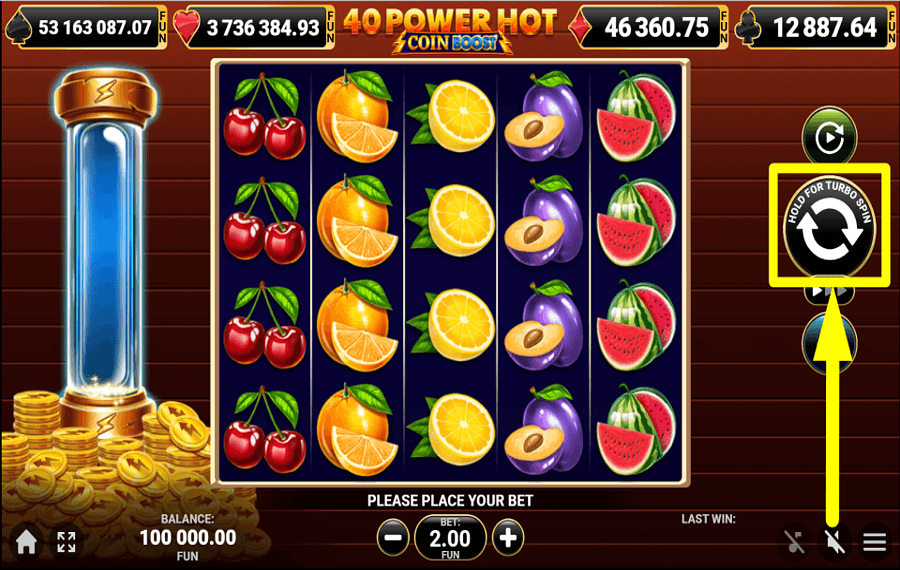 40 Power Hot Coin Boost COMECE A JOGAR.