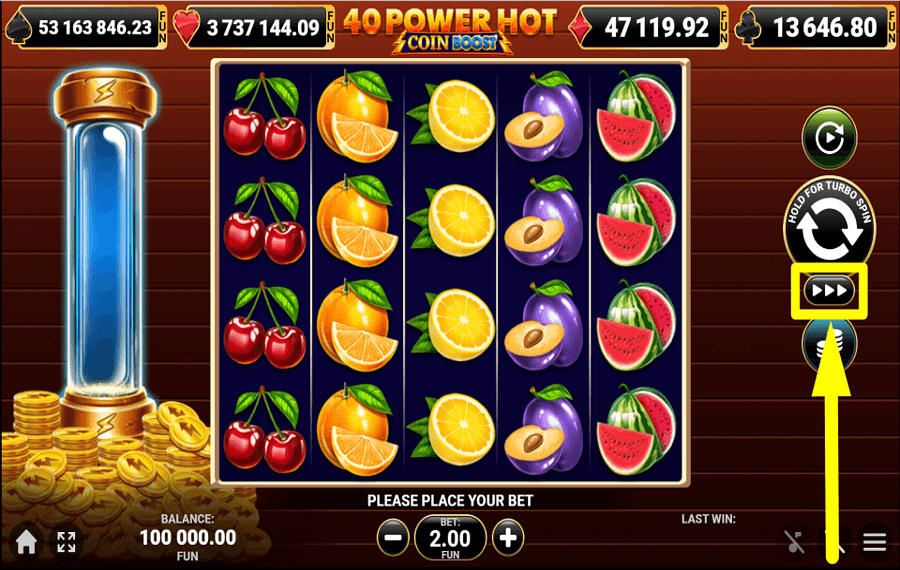 40 Power Hot Coin Boost ELEVE O SEU JOGO.