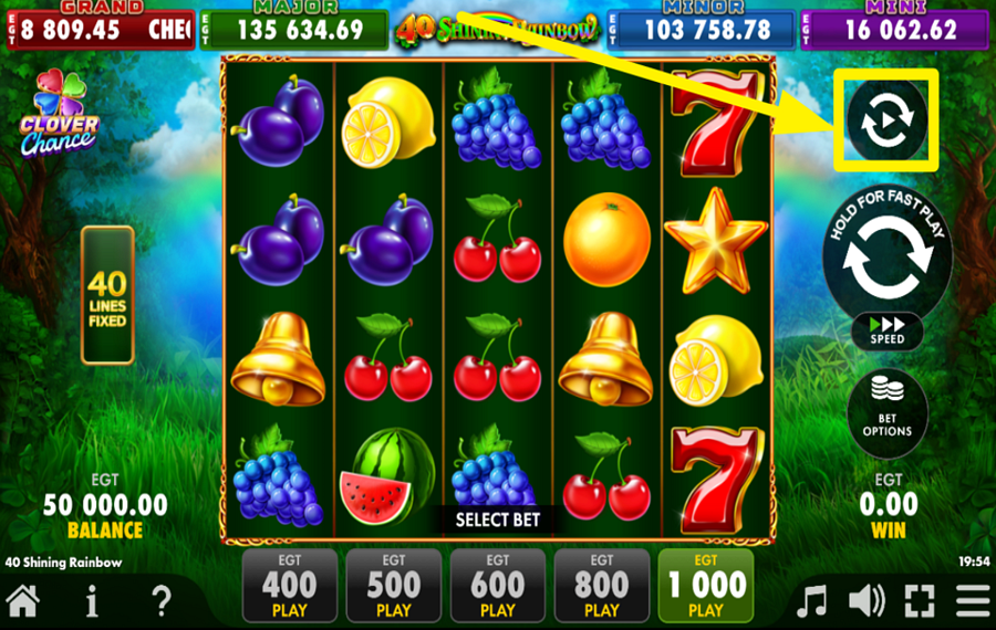 40 Shining Rainbow Clover Chance ENABLE AUTOPLAY.
