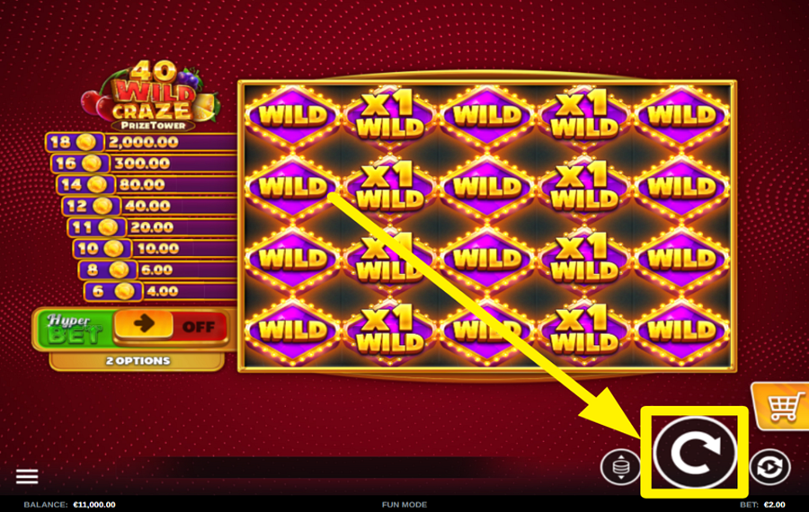 40 Wild Craze PrizeTower GIRA LOS CARRETES.