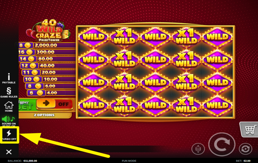 40 Wild Craze PrizeTower ACELERA EL JUEGO.