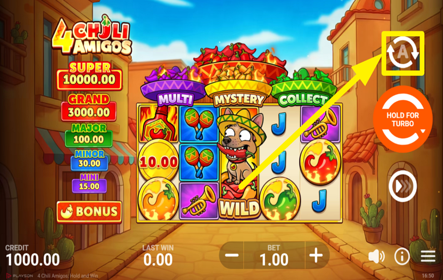 4 Chili Amigos Hold And Win ВКЛЮЧИТЬ АВТОВОСПРОИЗВЕДЕНИЕ.